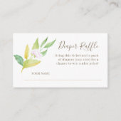 水彩花小枝ベビーシャワーおむつラッフル エンクロージャーカード (正面)