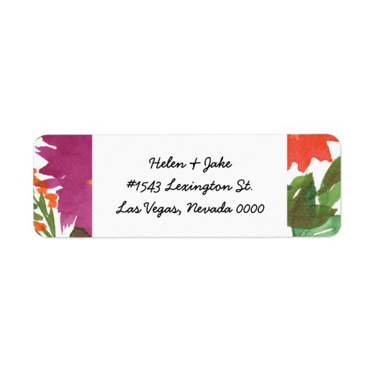水彩花差出人住所ラベル ラベル (正面)