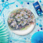 水彩花开苹果树婚礼流动 ペーパープレート (パーティー)