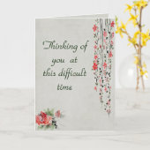 水彩花悔やみや弔慰の夫を失う カード (黄色い花)