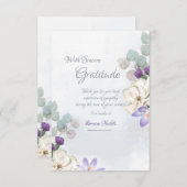 水彩花悔やみや弔慰サンキューカード サンキューカード (正面/裏面)