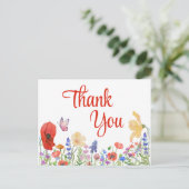 水彩花感謝してい葉書 ポストカード (スタンド正面)