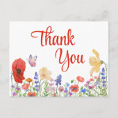 水彩花感謝してい葉書 ポストカード (正面)