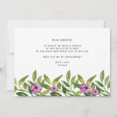 水彩花押しは私の花嫁になる 招待状 (裏面)