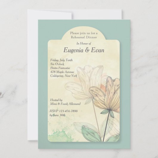 水彩花招待状 招待状 (正面)