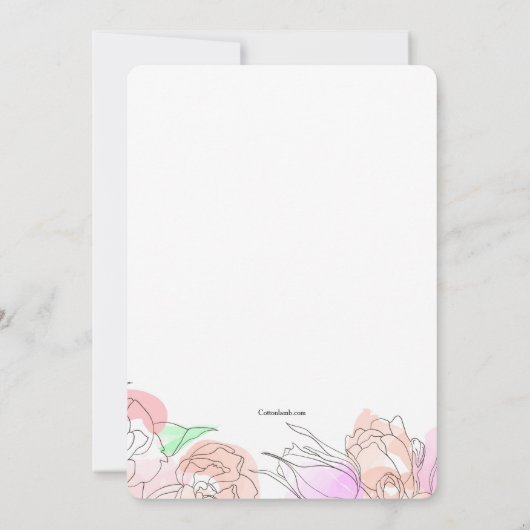 水彩花招待状 招待状 (裏面)