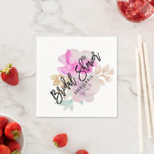 水彩花春の結婚式ブライダルシャワー スタンダードカクテルナプキン (インサイチュ)