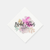 水彩花春の結婚式ブライダルシャワー スタンダードカクテルナプキン (角)