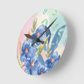 水彩花時計 ラウンド壁時計 (傾斜)