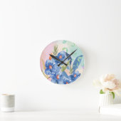 水彩花時計 ラウンド壁時計 (ホーム)