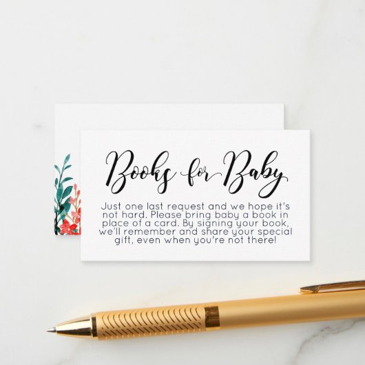 水彩花本ベビー囲いカード エンクロージャーカード (正面/裏面インサイチュ)