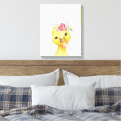 水彩花朵鸭子农家风格艺术 キャンバスプリント (インサイチュ (寝室))