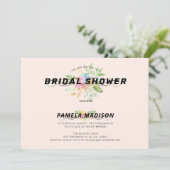 水彩花束とモダンなタイポグラフィ 招待状 (スタンド正面)