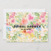 水彩花束とモダンなタイポグラフィ 招待状 (裏面)