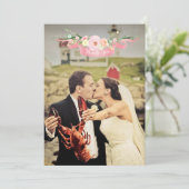 水彩花束のウェディング写真感謝カード 招待状 (スタンド正面)