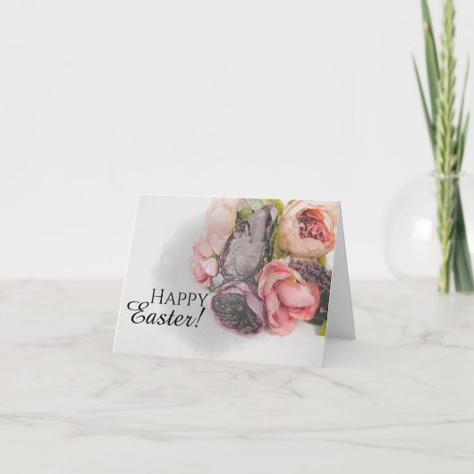 水彩花束のグリーティングカード カード (正面)