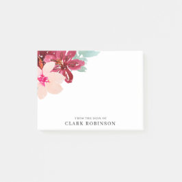 水彩花束のデスクフェミニンから ポストイット