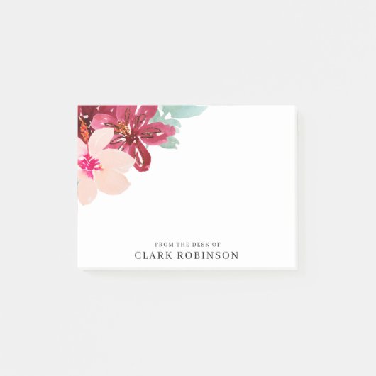 水彩花束のデスクフェミニンから ポストイット (正面)
