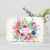 水彩花束の招待状 招待状 (スタンド正面)