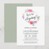 水彩花束の挙式後のパーティー案内 招待状 (正面/裏面)