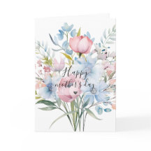 水彩花束の母の日カード