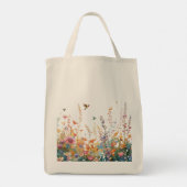 水彩花束イニシャル名入りパーソナライズドネーム トートバッグ (裏面)