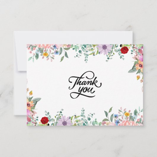 水彩花束エンゲージメントギフト サンキューカード (裏面)