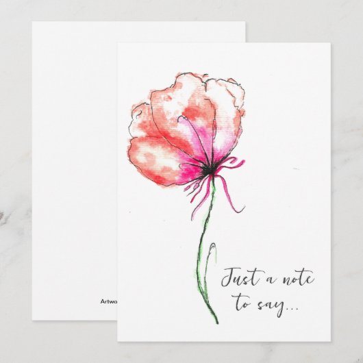 水彩花束カード 招待状 (正面/裏面)