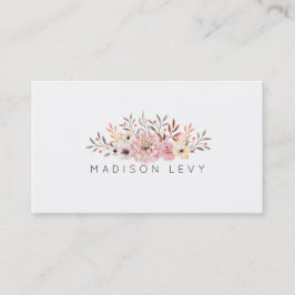 水彩花束シンプルエレガント名刺 予約カード