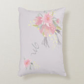 水彩花束フローラモノグラム アクセントクッション (正面(垂直))
