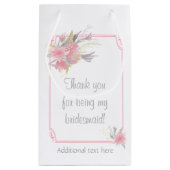 水彩花束フローラ花嫁ギフト結婚ズ スモールペーパーバッグ (裏面)
