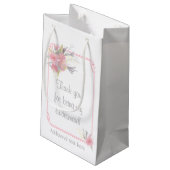 水彩花束フローラ花嫁ギフト結婚ズ スモールペーパーバッグ (裏面アングル)