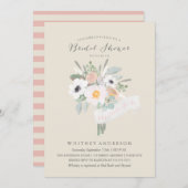 水彩花束ブライダルシャワーの招待 招待状 (正面/裏面)