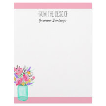 水彩花束メイソンジャールフラワーパーソナライズされた