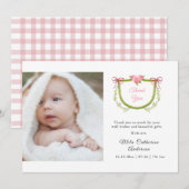 水彩花束リボン感謝カード 招待状 (正面/裏面)