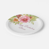 水彩花束和紙皿 ペーパープレート (アングル)