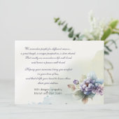 水彩花束哀悼カード 招待状 (スタンド正面)