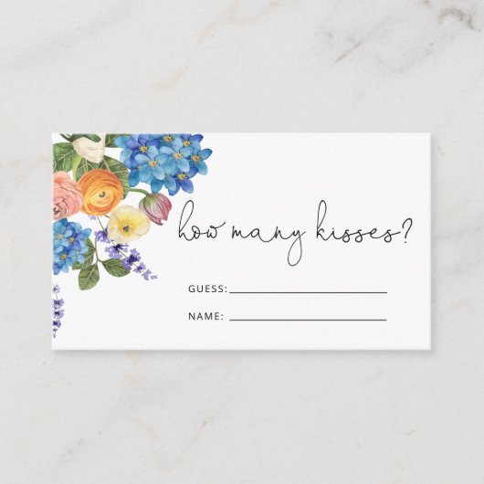 水彩花束推測キスカードの数 エンクロージャーカード (正面)