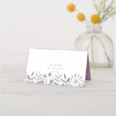 水彩花束結婚のテーブル薄紫ID654 プレイスカード (裏面)