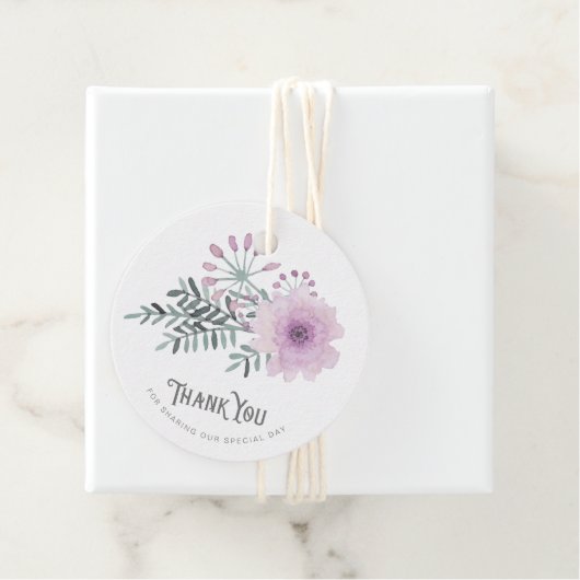 水彩花束結婚の感謝薄紫ID654 フェイバータグ (インサイチュ)
