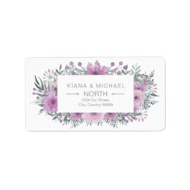水彩花束結婚の薄紫ID654 ラベル