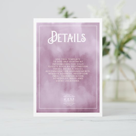 水彩花束結婚の詳細薄紫ID654 エンクロージャーカード (スタンド正面)