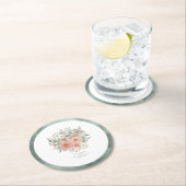 水彩花束結婚の赤面ID654 ラウンドペーパーコースター (インサイチュ)