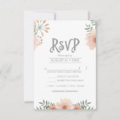 水彩花束結婚の赤面ID654 出欠カード (正面)