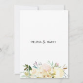 水彩花束 ウェディング ピンク ゴールド ホワイト 招待状 (裏面)