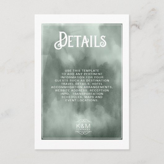 水彩花束 ウェディング 詳細 ブッシュ ID654 エンクロージャーカード (正面)