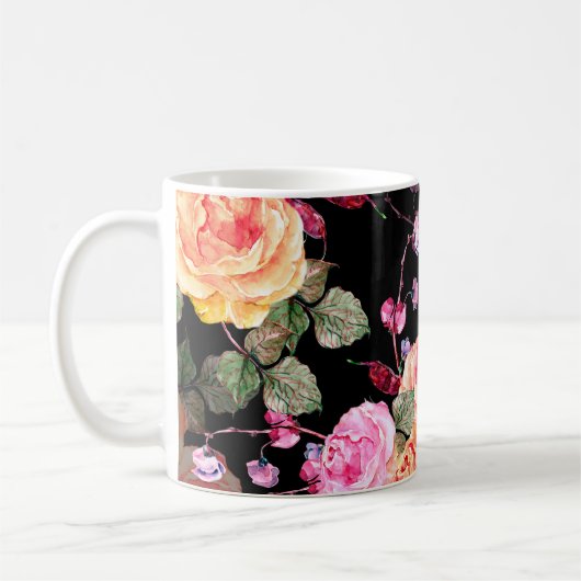 水彩花束 コーヒーマグカップ (左)