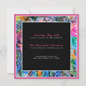 水彩花束 サプライズパーティー 16歳の誕生日 招待状 (裏面)