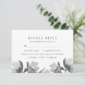 水彩花束。フローラウェディングRSVPカード 出欠カード (スタンド正面)