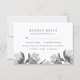 水彩花束。フローラウェディングRSVPカード 出欠カード